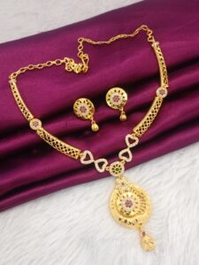 Royal Traditional Gold Plated Choker Necklace Set