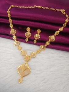 Designer Gold Plated Party Wear Necklace Set