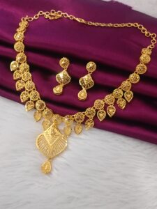 Royal Designer Gold Plated Pendant Necklace Set