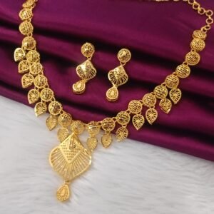 Royal Designer Gold Plated Pendant Necklace Set
