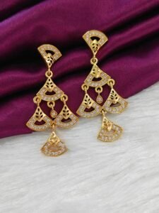 Fan style chandelier earrings
