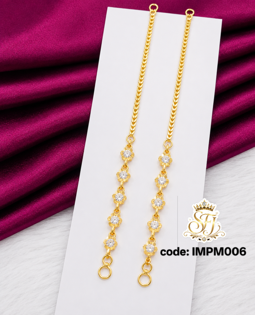Traditional Impon stone Maatal Ear Chain