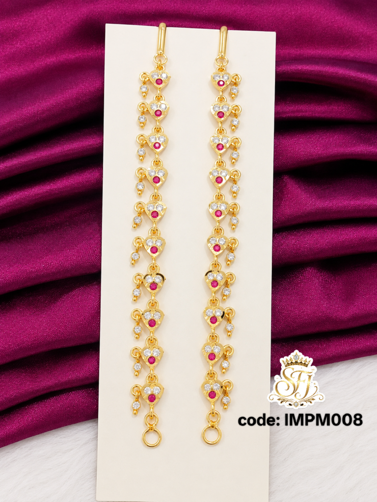 Impon stone Maatal Ear Chain With Stone Design