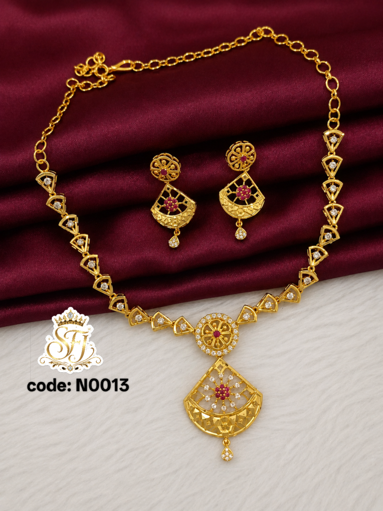 Gold plated ad neckset