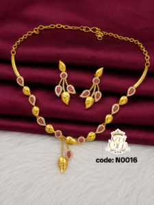 Gold plated Ad party wear neckset