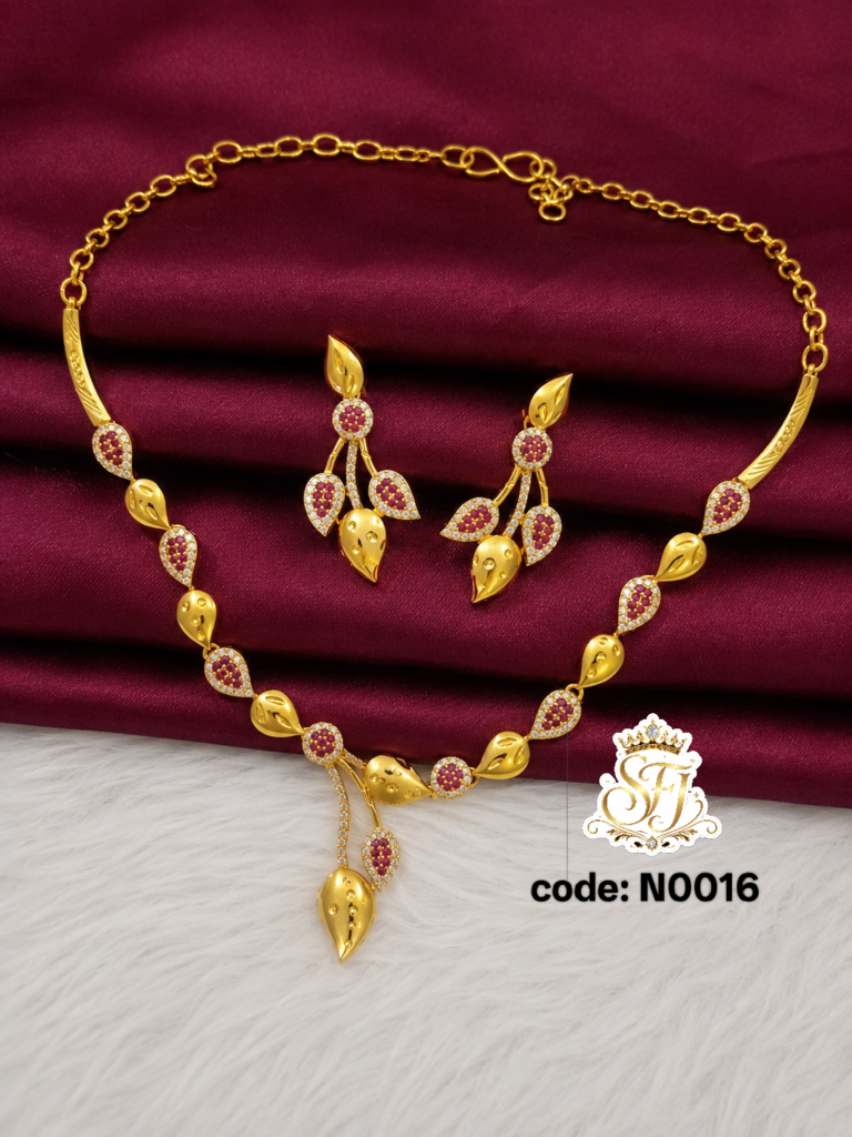 Gold plated Ad party wear neckset