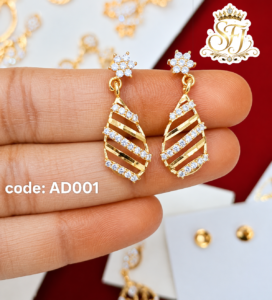 Elegant leaf drop Ad earrings