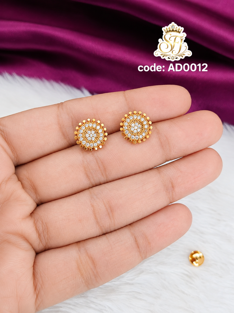 Round stone stud earrings