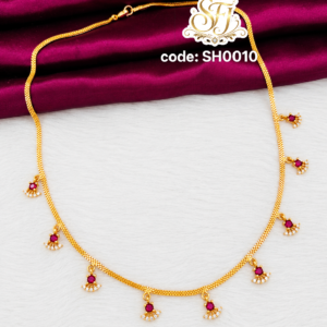 Ad stone short necklace