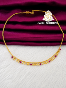 Pink beads minimal necklace
