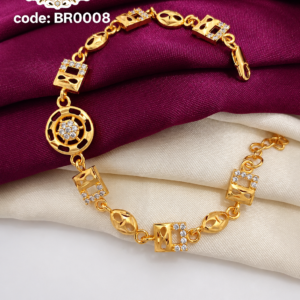 Gold plated stone bracelet
