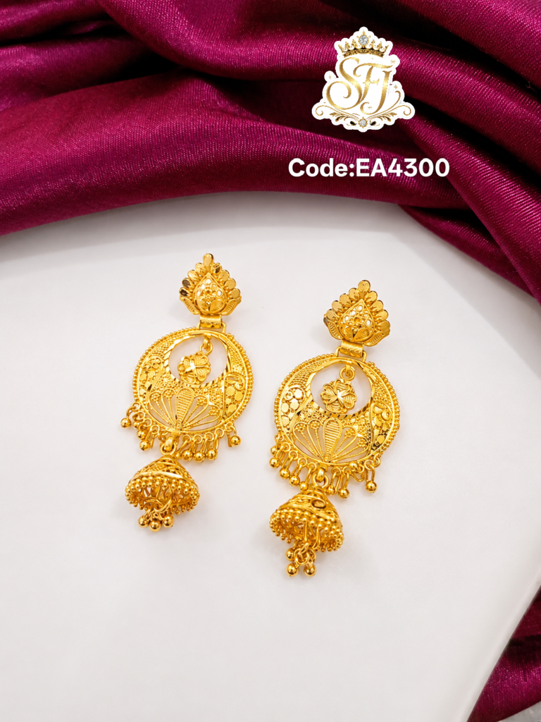 gold shine earrings