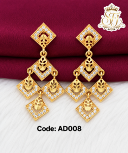 Diamond shaped layered earrings
