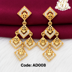 Diamond shaped layered earrings