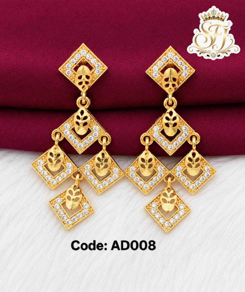 Diamond shaped layered earrings
