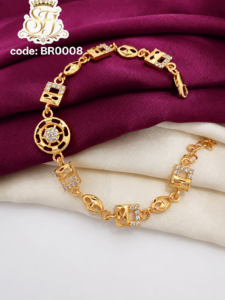 Gold plated stone bracelet