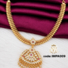 Traditional gold covering AD stone pendant necklace with CZ stones and ruby accents for women
