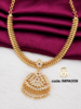 Traditional gold covering AD stone pendant necklace with CZ stones and ruby accents for women