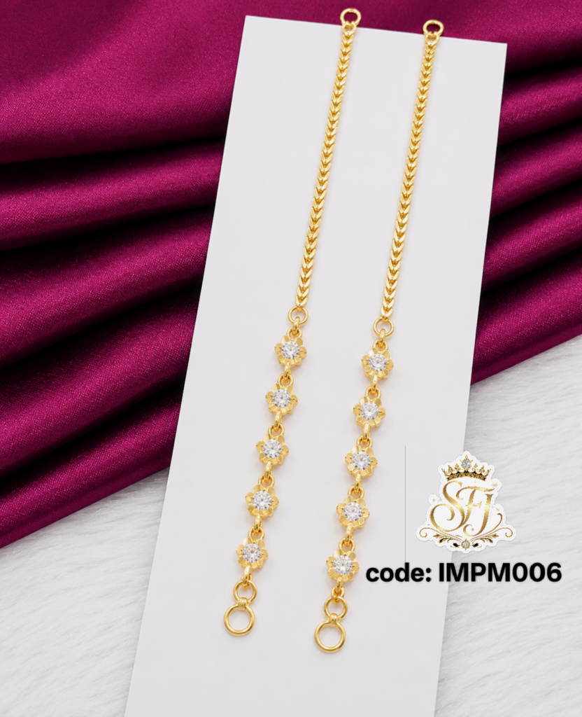 Traditional Impon stone Maatal Ear Chain