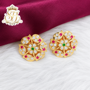 white stone impone earring
