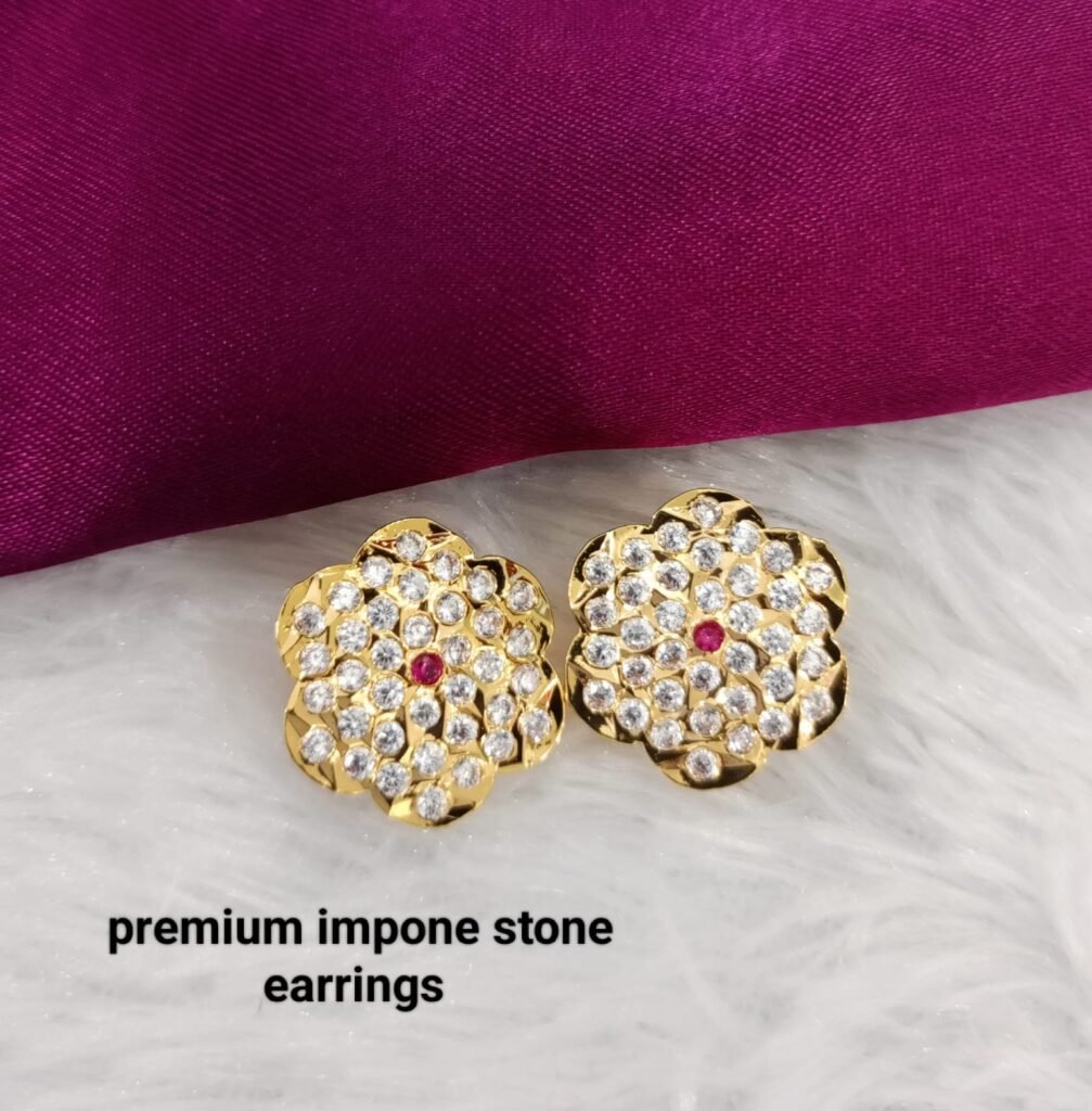 white stone Earring