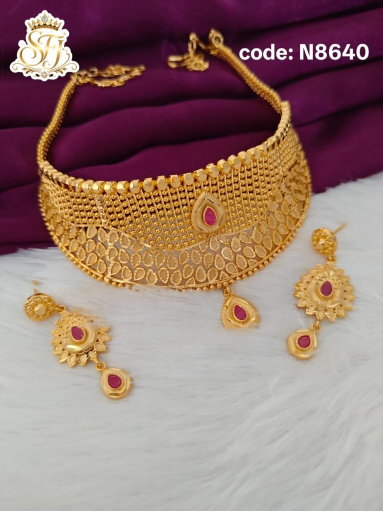 Ruby Stone Choker Set