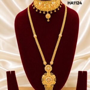 Royal floral choker and long haram set