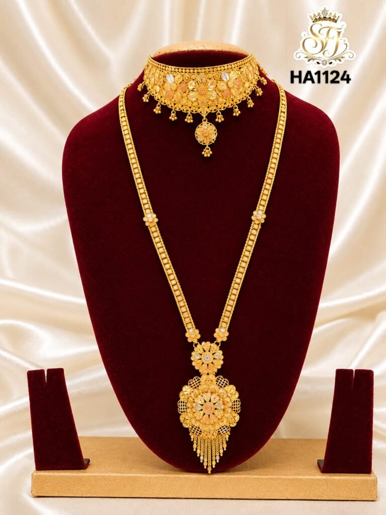Royal floral choker and long haram set