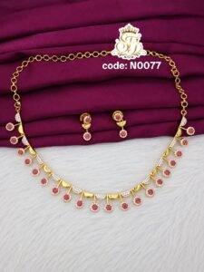 Ruby stone necklace set