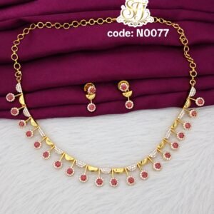 Ruby stone necklace set