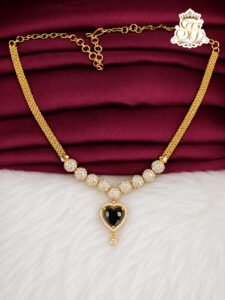 Black heart designer necklace