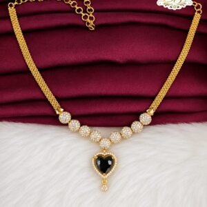 Black heart designer necklace