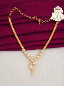 white heart stone Necklace