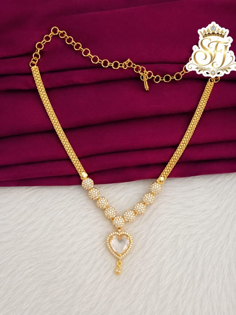 white heart stone Necklace