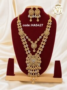 Grand Bridal Long Haram Necklace Set