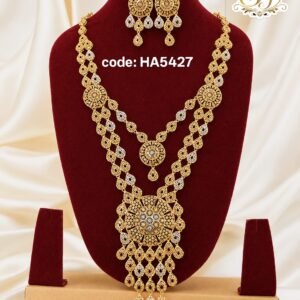 Grand Bridal Long Haram Necklace Set