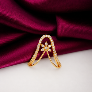 Antique Finish Vanki Gold Plated Ring