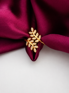 Designer Floral Gold Plated Ring