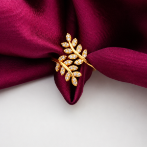 Designer Floral Gold Plated Ring