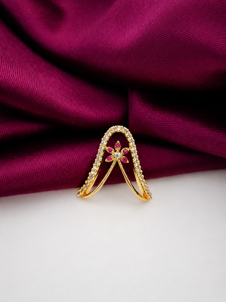 Designer Stone Vanki Gold Plated Ring