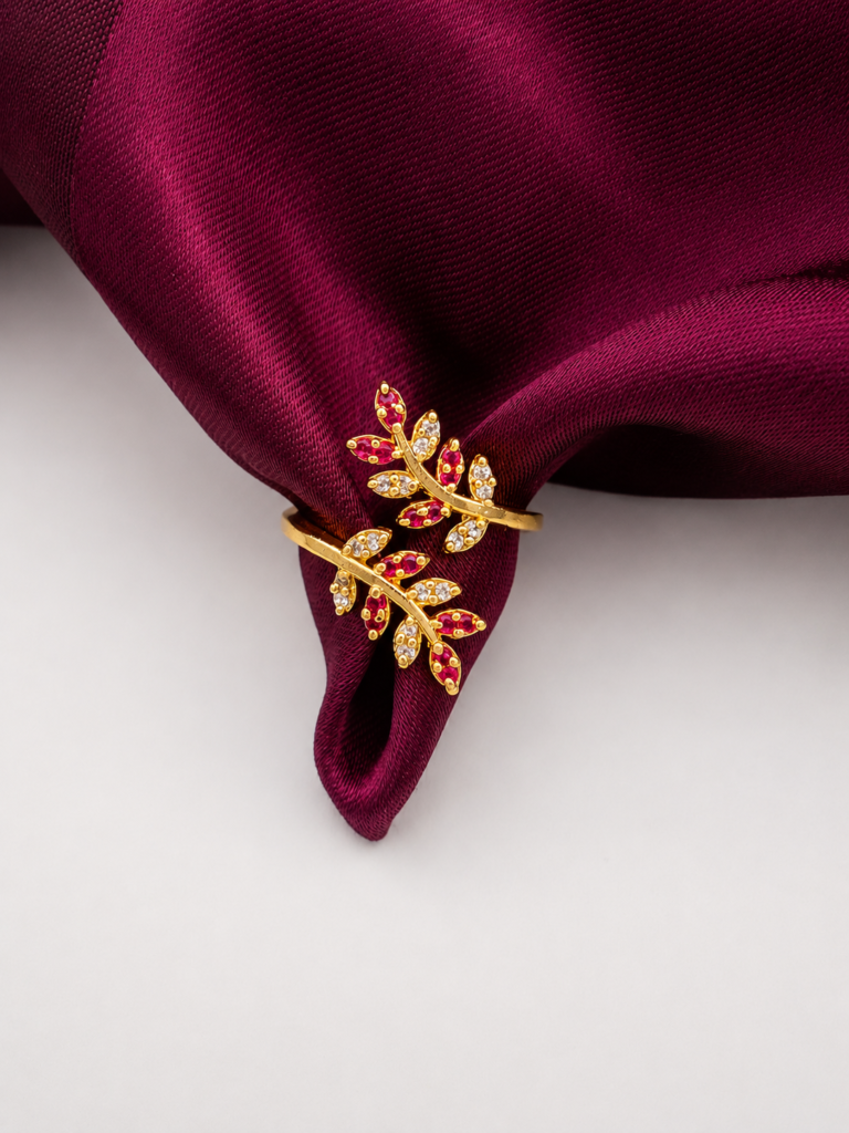 Ruby Stone Gold Plated Ring
