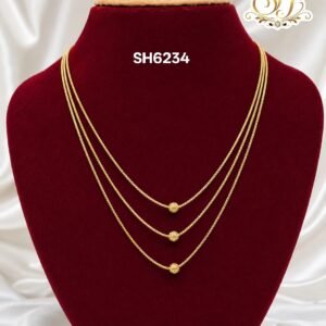 Elegant Triple Layer Ball Chain Necklace