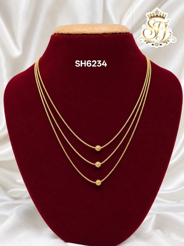 Elegant Triple Layer Ball Chain Necklace