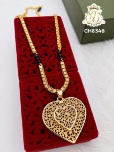 Black Beads Heart Design Pendant