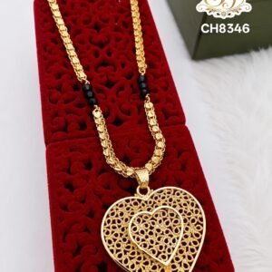 Black Beads Heart Design Pendant