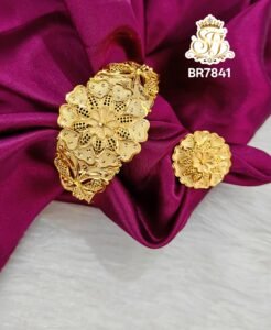 Royal Floral Gold Covering Bracelet & Ring Combo
