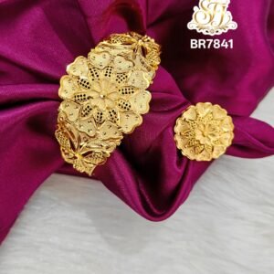 Royal Floral Gold Covering Bracelet & Ring Combo