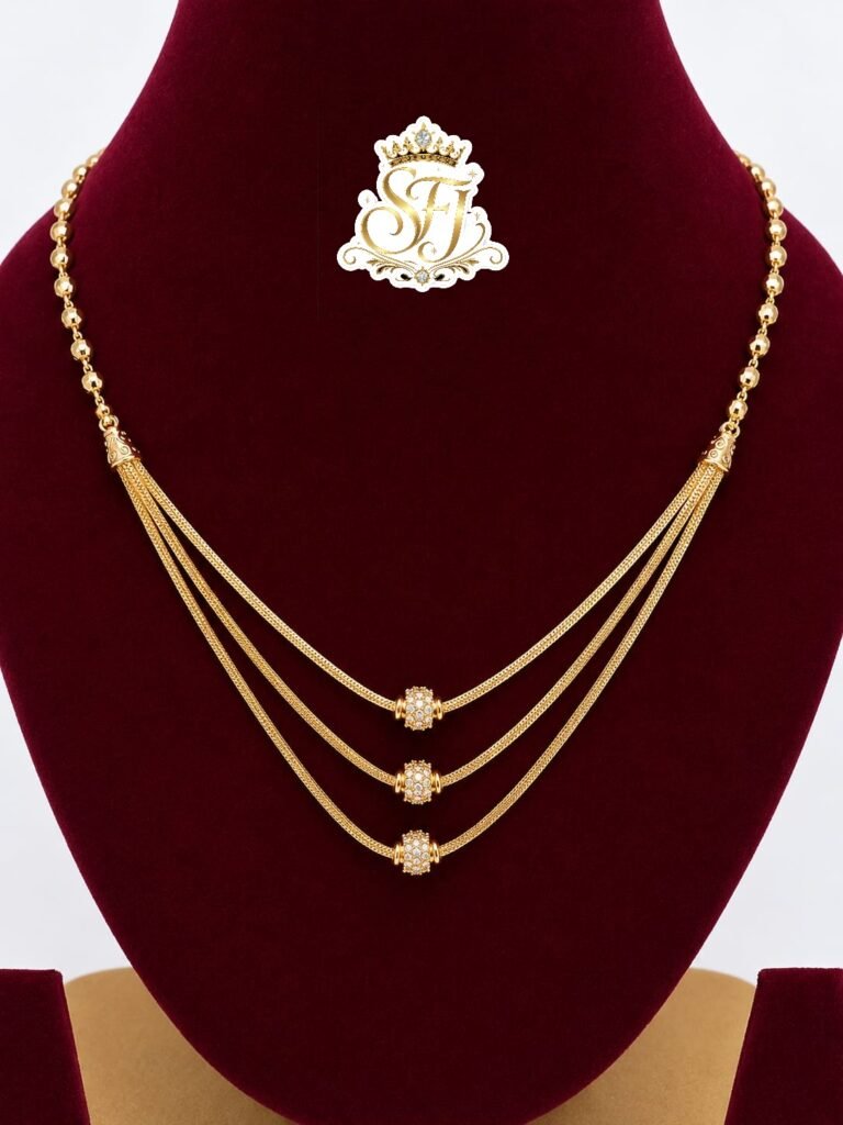 Ruby white Triple layer Ball chain