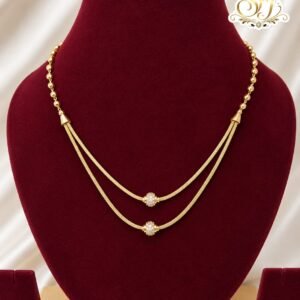 ruby white double layer ball chain