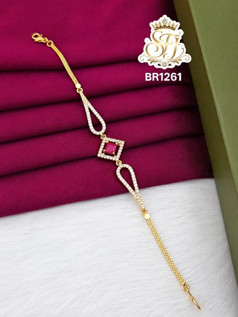 Diamond style pink stone Bracelete